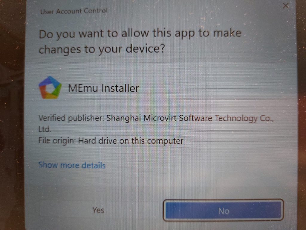 Hãy chọn yes để phần mềm được tải xuống thiết bị